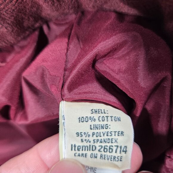 LL Bean Pants Womens 12 Red Herringbone Flannel Straight Leg Trousers - Picture 4 of 10